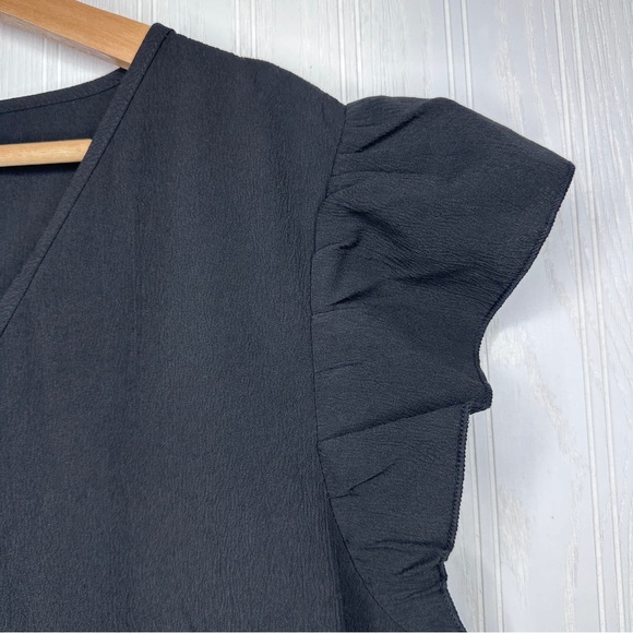 Black flutter sleeve shift style dress NWT! Size XL - Picture 5 of 8